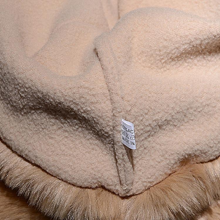 Hat Female Winter Thunderbolt Hat Ear Protection Face Knitted Wool Hat Padded and Thickened Princess Cute Cycling Cap