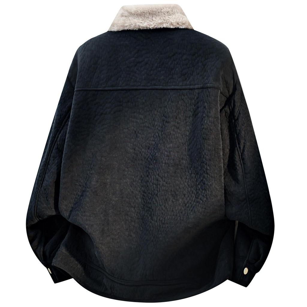 Barn Wind Herren Übergröße Wildleder Steppenadler Plüschjacke, M-8XL, Samt Kaninchenfell
