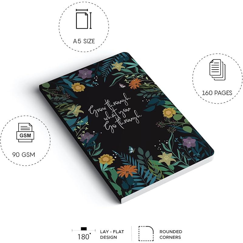 

FACTOR NOTES A5 Notebook: Ruled | 90 GSM | 160 Pages (Night Garden) a5