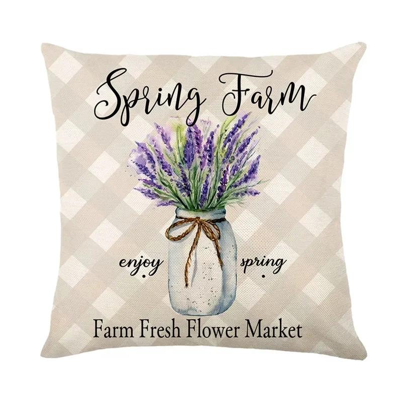 45*45Cm Zonnebloem Kussensloop Printserie Taillekussensloop Kussenhoes Wasbaar Bankbenodigdheden Kussenhoes Home Decor
