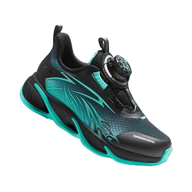 Anta Childrens Comfortable Running Shoes Kids Sneakers Black Green A12439912-2