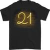 21st Birthday Neon Lights 21 Years Men's 100% Cotton T-Shirt-