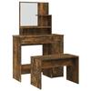 VidaXL Ensemble de Coiffeuse Table de Maquillage Tabouret Table de Coiffeuse Meuble de Chambre à Coucher Intérieur Chêne 3114152