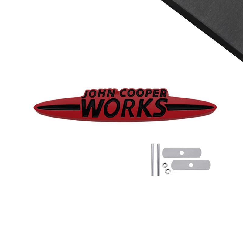 Emblema Nero JCW Styling Auto Adesivo 3D Metallo Griglia Cofano Anteriore Badge Per MINI Cooper S R55 R56 F54 F56 F55 F60 Decorazione Carrozzeria