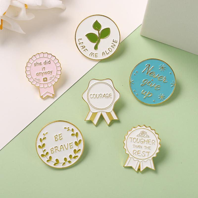 Green Unique Leaf Brooch For Kids Reward System Stylish Metal Badge Outfits For
