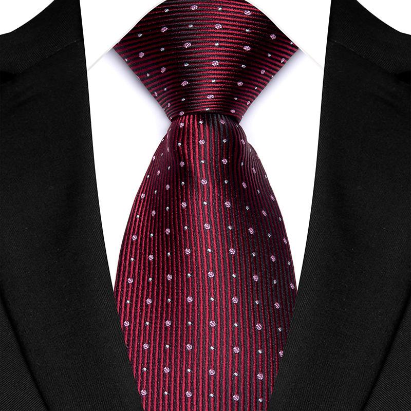 Luxury 8CM Mens Ties Polka Dot Necktie Formal Classic Business Necktie Jacquard Woven Neck ties For Men Groom Wedding Party