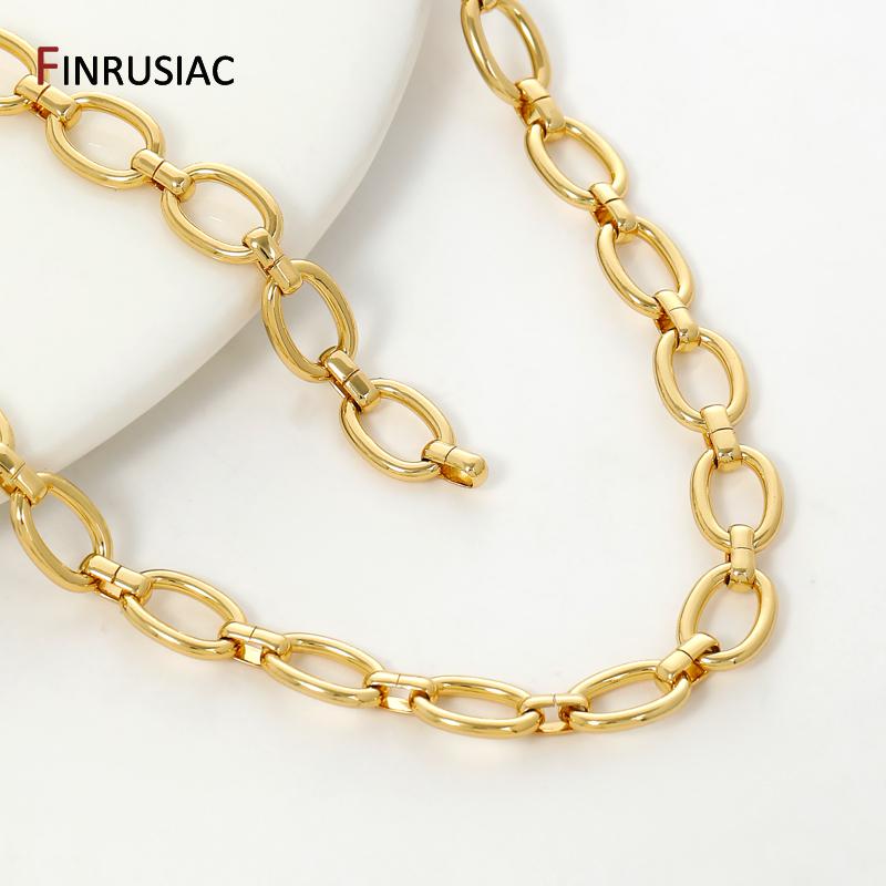 7*10mm 18K Gold Plated Brass Large O Chain for Jewelry Making,High Quality Metal Link Chains for Necklace Bracelet accessories