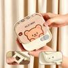 304 Stainless Steel Handheld Lunch Container Leak-proof Cartoon Square Children's Bento Lunch Box With Fork Spoon Microwave Safe