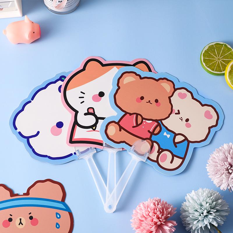 Cartoon Summer Handheld Irregular Fan: Cute, Portable, and Student-Friendly Plastic Design