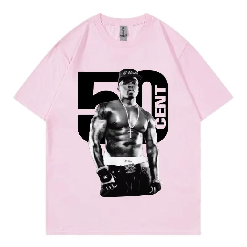 Rapper 50 Cent Graphic T Shirts Male Fashion Hip Hop Vintage Short Sleeve Tshirt Women Summer 100 Cotton Oversized Tshirts