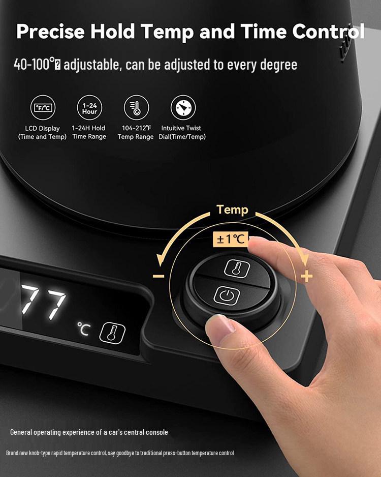 German Smart Temperature-Control Electric Kettle, Hand Drip Coffee Maker & Long Spout Kettle for Boiling Water & Brewing Tea