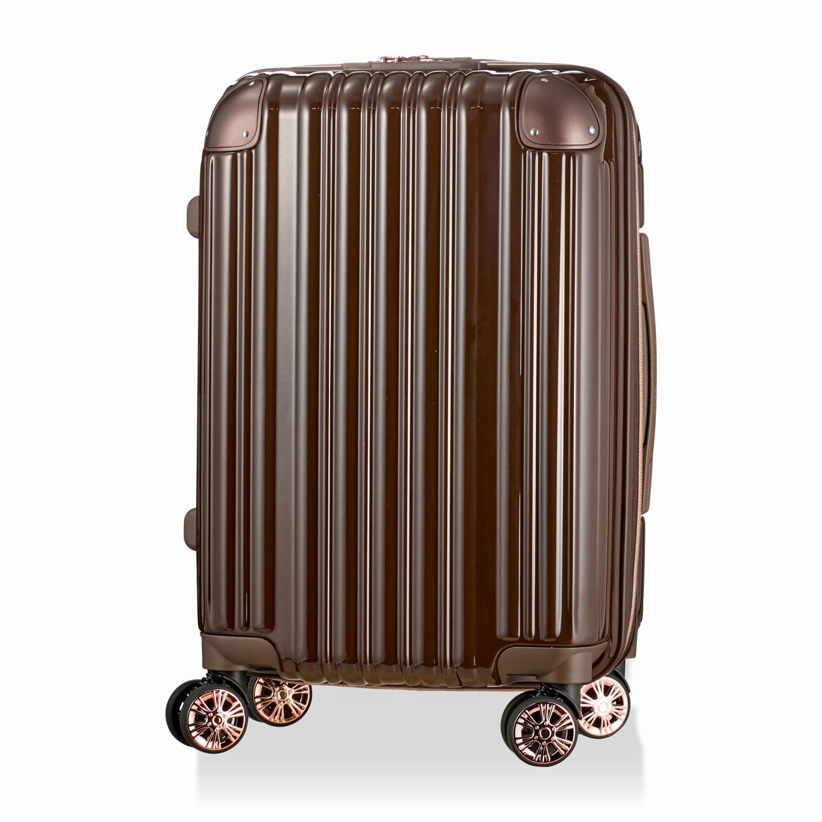 

Hard Zipper Suitcase, Small, GRE2253-48, Mocha Brown