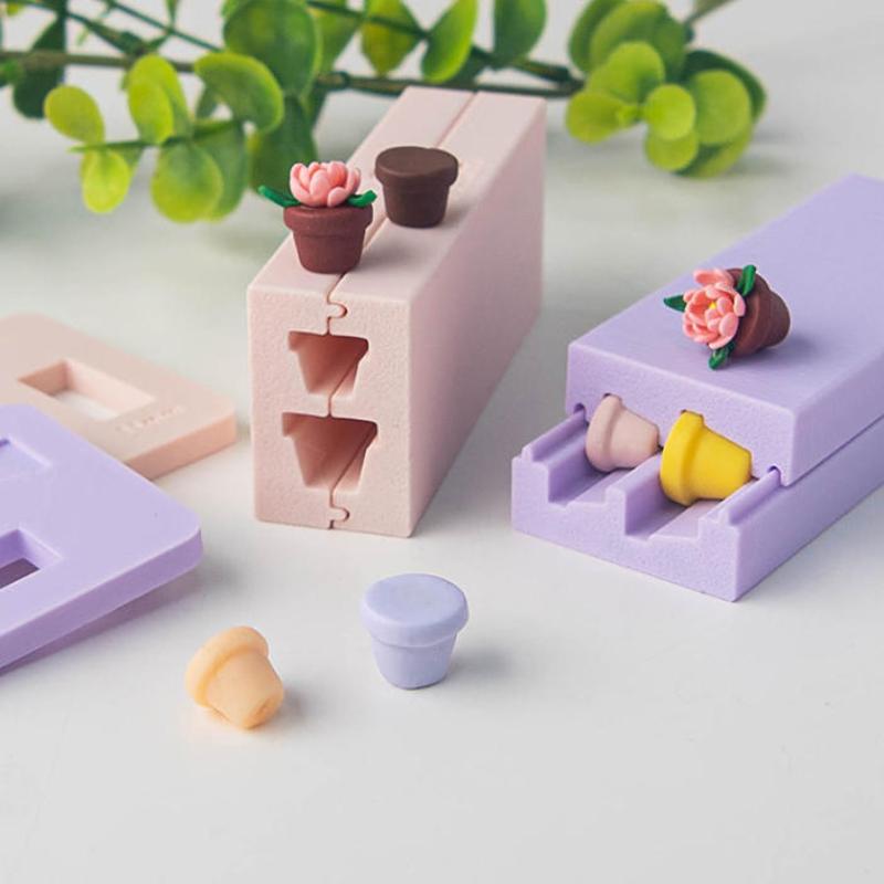 Soft Pottery Polymer Clay Flowerpot Bead Roller Diy Flowerpot Clay Mold Clay Bead Making For Earrings Pendants Jewelry Crafting