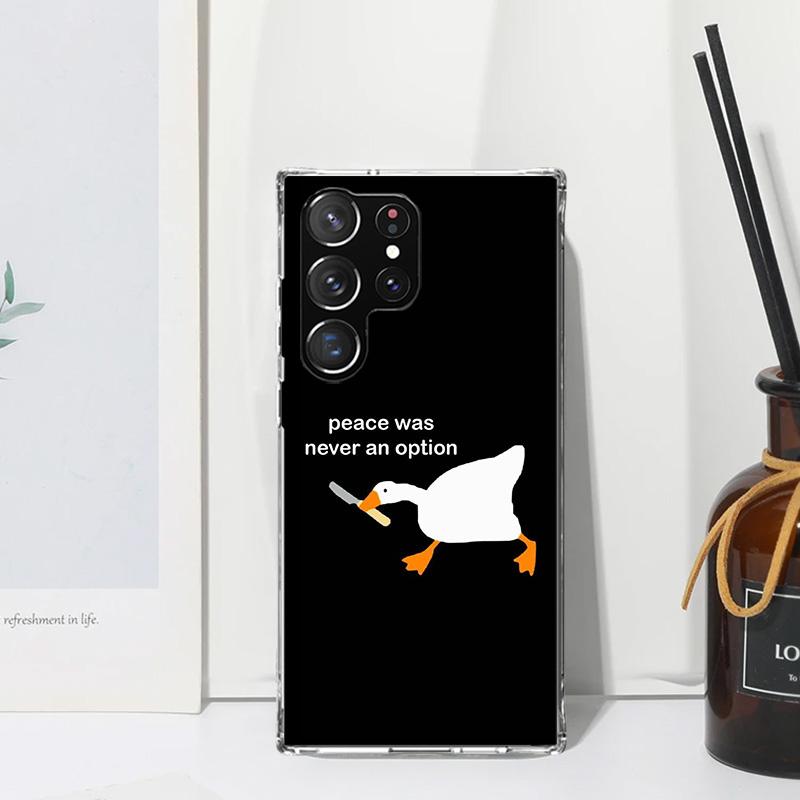 Cartoon Cute Goose Game Phone Case For Samsung Galaxy S25 S24 S23 S22 Ultra S21 FE S20 Plus S10 + S10E Art Fundas Back Cover S24
