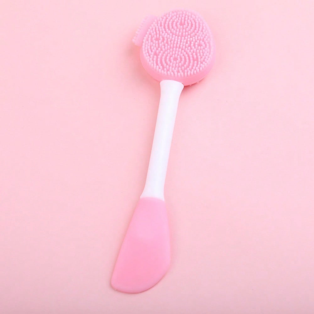 

1Pcs Facial Cleansing Brushes Includes a Dual-Headed Brush for Facial Cleansing And a Nose Brush. A Multifunctional Dual-Headed Brush рожевий