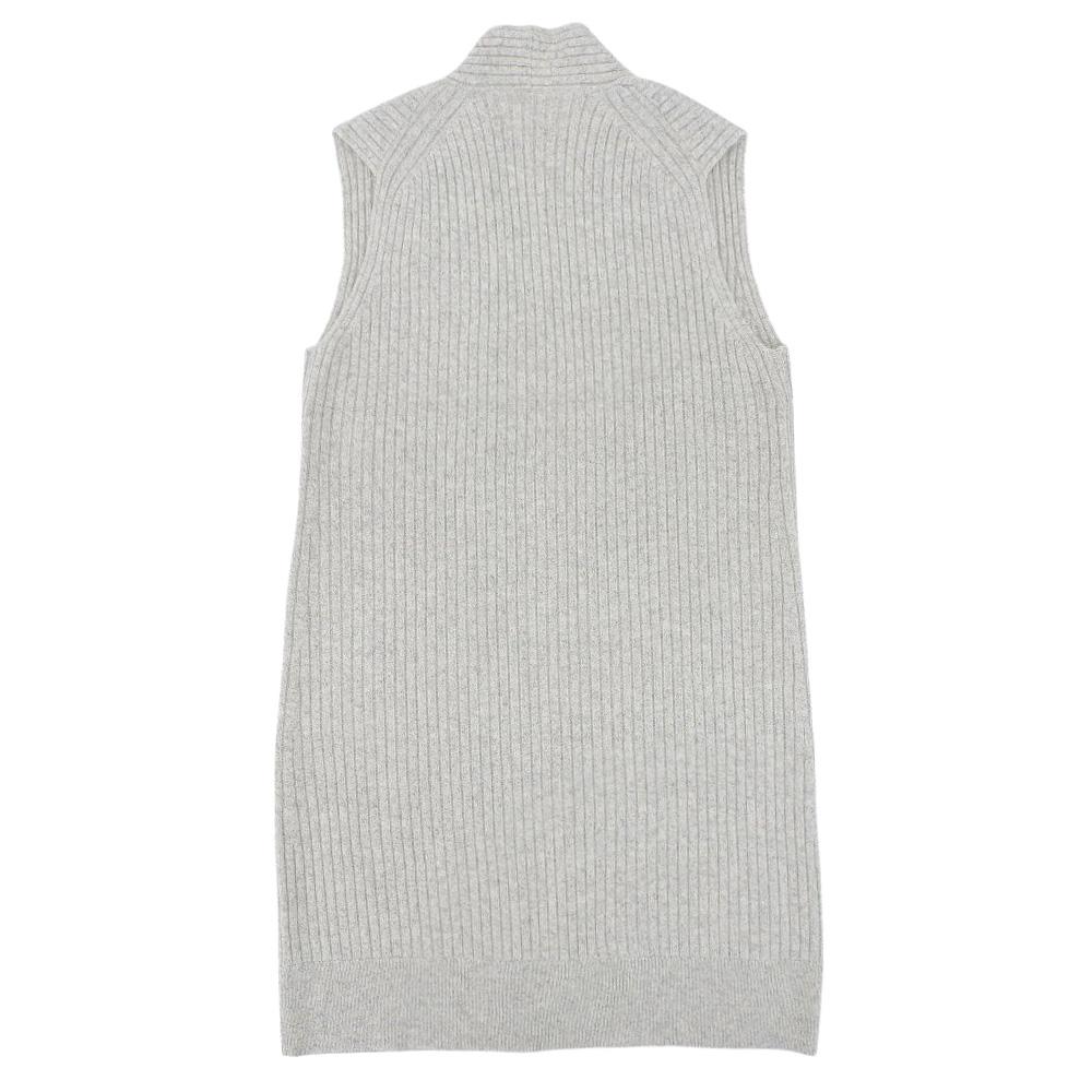 TOYOBOSHI TOYA 100% Cashmere Long Vest Cardigan for Women In White, Grey and Red F 13IT-PC2633 Tops F White Gray MulineUsed