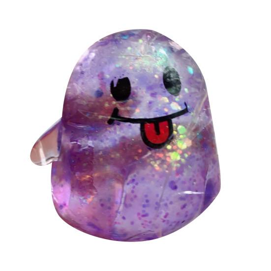 Glitter Ghost Squeeze Toy Stress Relief Transparent Ghost Squeeze Toy Slow Rising Decompression Sensory Fidget Toy Halloween
