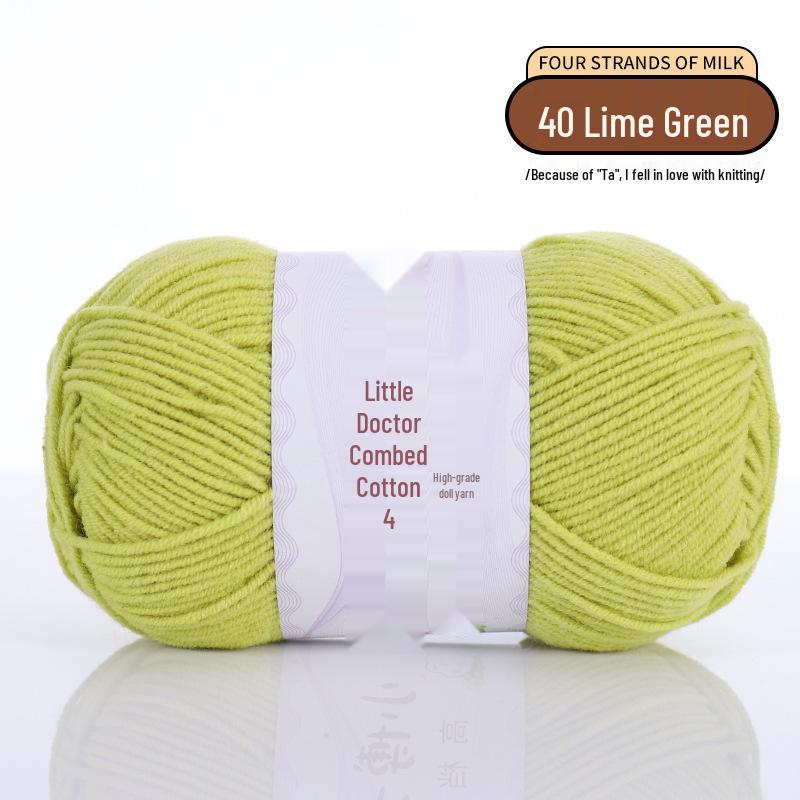 40g 4-Ply Combed Milk Cotton Yarn - Little Doctor, Medium-Thick for DIY Knitting Projects: Dolls, Cushions, Blankets