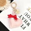 Handmade Bow & Leather Heart Pendant Keychain Lanyard