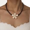 1 Piece of Vacation Beach Style Seashell Flower Necklace, Handmade Colorful Rope Woven Adjustable Women's Necklace