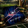 Columbus Blue Jackets Logo Throws Blanket Flannel Blankets Plush for Couch Bed Gifts for Men Women Travel picnic blanket Christmas fan gifts