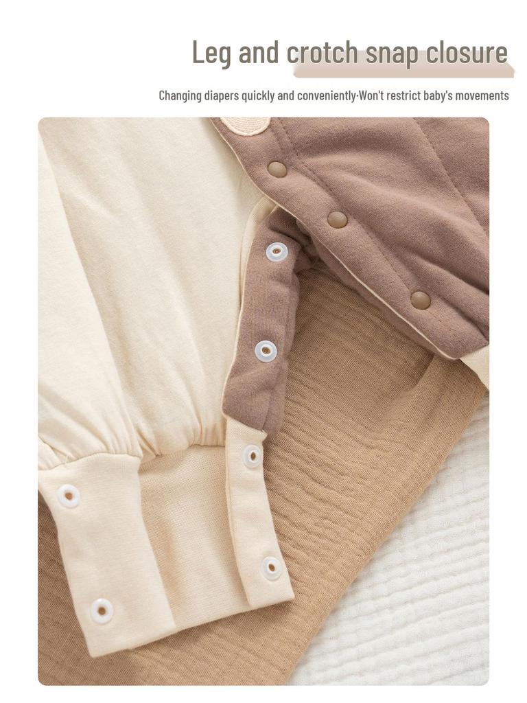 Infant Winter Padded Long Sleeve Romper - Cozy, Warm, and Thickened for Newborns