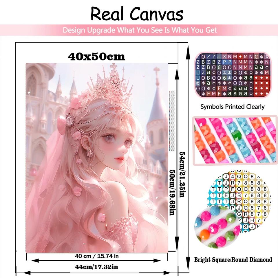 2024 New Girl Mosaic Painting Diy Diamond Painting Angel Girl Embroidery Diamond Room Decoration Water Diamond Gift Picture