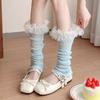 Cotton Knee High Ruffle Socks Candy Color Open Toe Socks All Match Sweet Leg Warmer  Summer