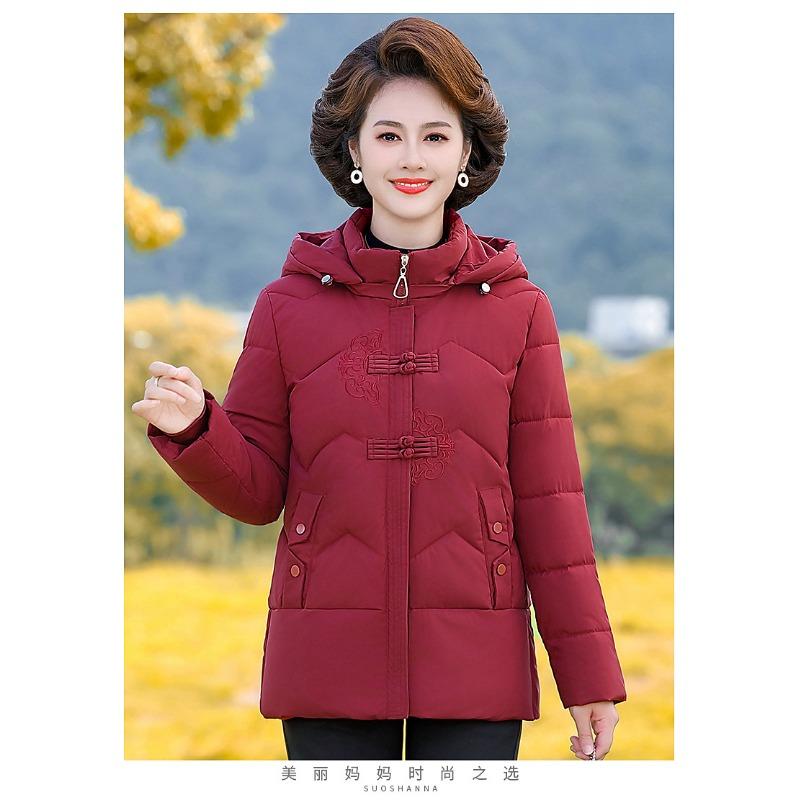 

VEZFAA Женская Мода Повседневные Осенне-Зимние Однотонные Куртки и Пальто с Принтом, Пуховики XXXL красный