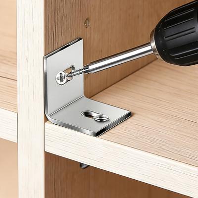 Metal Shelves L Bracket Right Angle Corner Brace Heavy Duty Woodworking Tabletop Connector Brackets Furniture Mounting Fastener