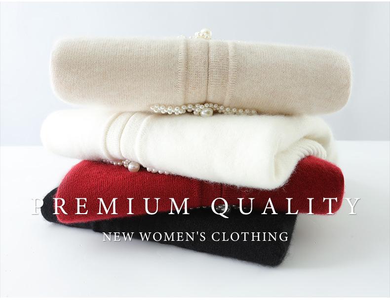 Women's V-Neck Cashmere Sweater with Frog Buttons - Autumn/Winter Chinese Retro Style