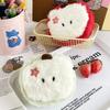 Creative Cartoon Apple Plush Coin Purse: Girls' Gift, Earphone & Lipstick Storage Bag, Data Cable Organizer, Pendant Accessory