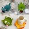 Crochet Lizard Coaster Animal Crochet Coasters Crochet Cups Coaster Desk Accessories Cup Mat Handmade Decorative Knitted Coaster