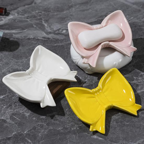 Mašličková miska na mýdlo Koupelnový keramický držák na mýdlo se samočisticím odtokem Bez hromadění vody Podložka na mýdlo pro domácnost Kolej Umyvadlo Koupelnová police