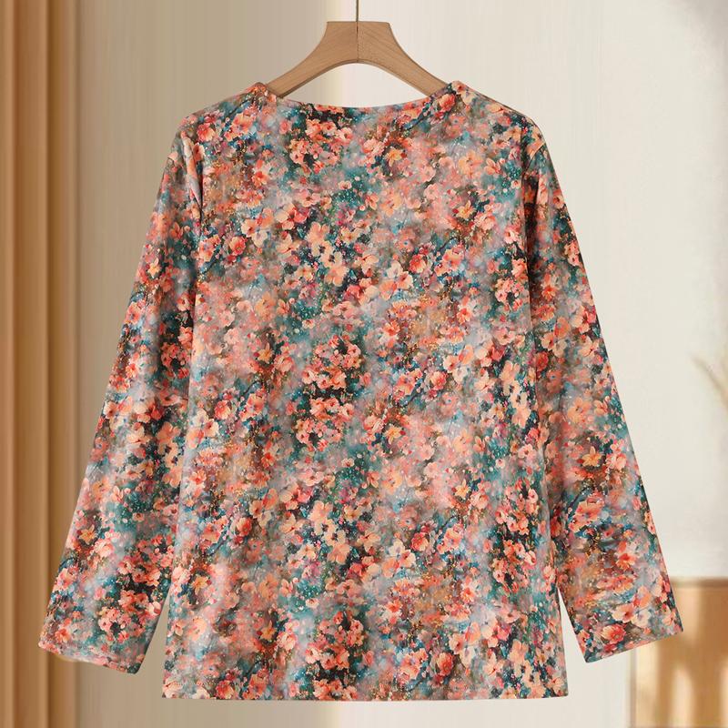 Plus Size 3XL-7XL Casual Long Sleeve Tops for Woman Sweatshirts Loose Oversize Middle-aged Women's Pullovers Vintage Clothes