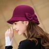 Eleganter Bowler-Fedora-Hut mit Krempe, Kirchen-Bowler, Glockenhut, Damen, Vintage-Retro-Hut, Herbst-/Winter-warmer Hut, Wollfilz-Eimermütze