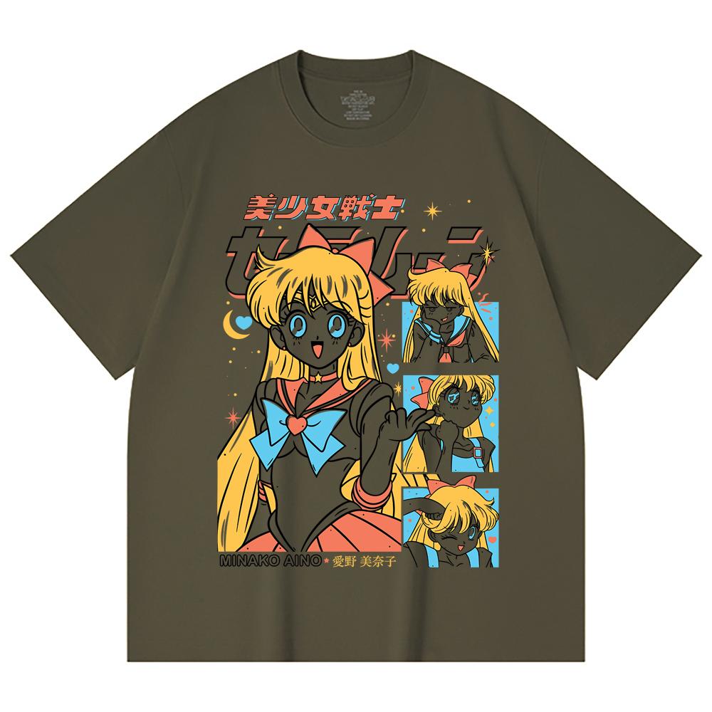 230 Gsm 100% Cotton Minako Aino Print Unisex Heavy Cotton T Shirt