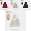 Knitted Winter Hat For Women With Solid Color Design And Plush Ball Decoration