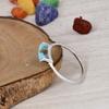 Natural Turquoise Bar Ring 925 Sterling Silver, Minimalist Turquoise Ring, Dainty Stacking Ring, Handmade Jewelry Gift.