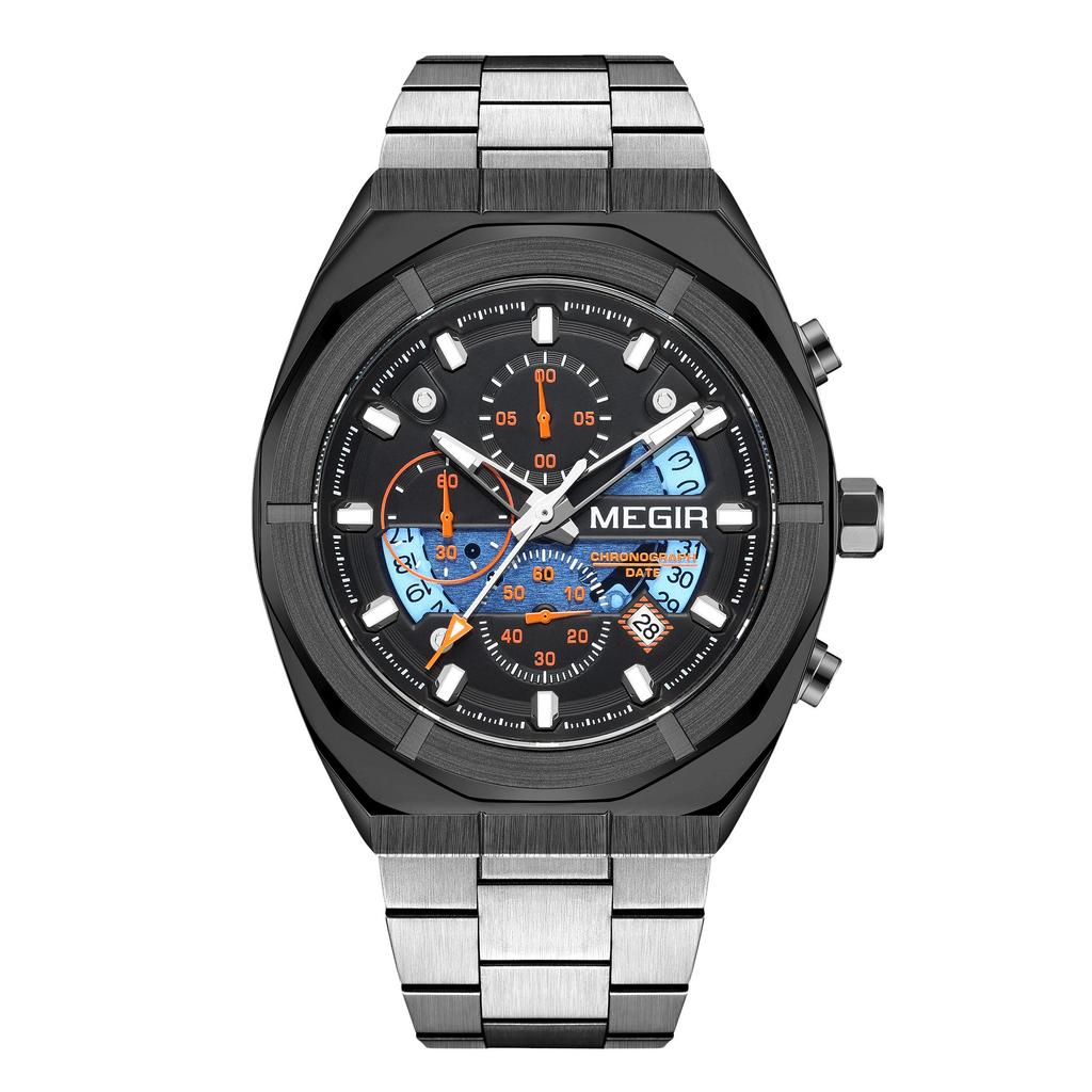 MEGIR Quartz Watches for Men Luxury Casual Business Wristwatch with Chronograph Waterproof Luminous Auto Date Reloj Hombre 2225