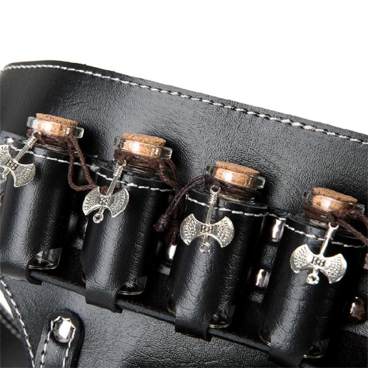 Accessori per Costumi Rinascimentali Borchie Borsa a Marsupio in Pelle PU Tasca Laterale da Vita con Fialette di Sughero per Halloween