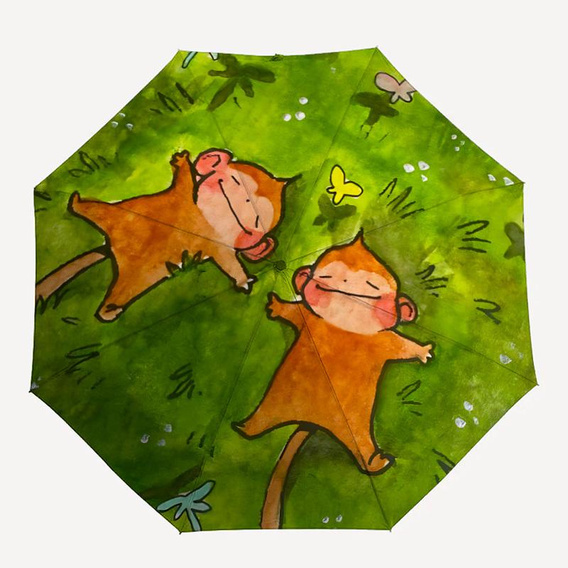 

1PC Monkey Grass Automatic Opening And Closing, Sturdy Iron Frame, Portable Folding Design, Suitable For Men And Women In All Seasons25