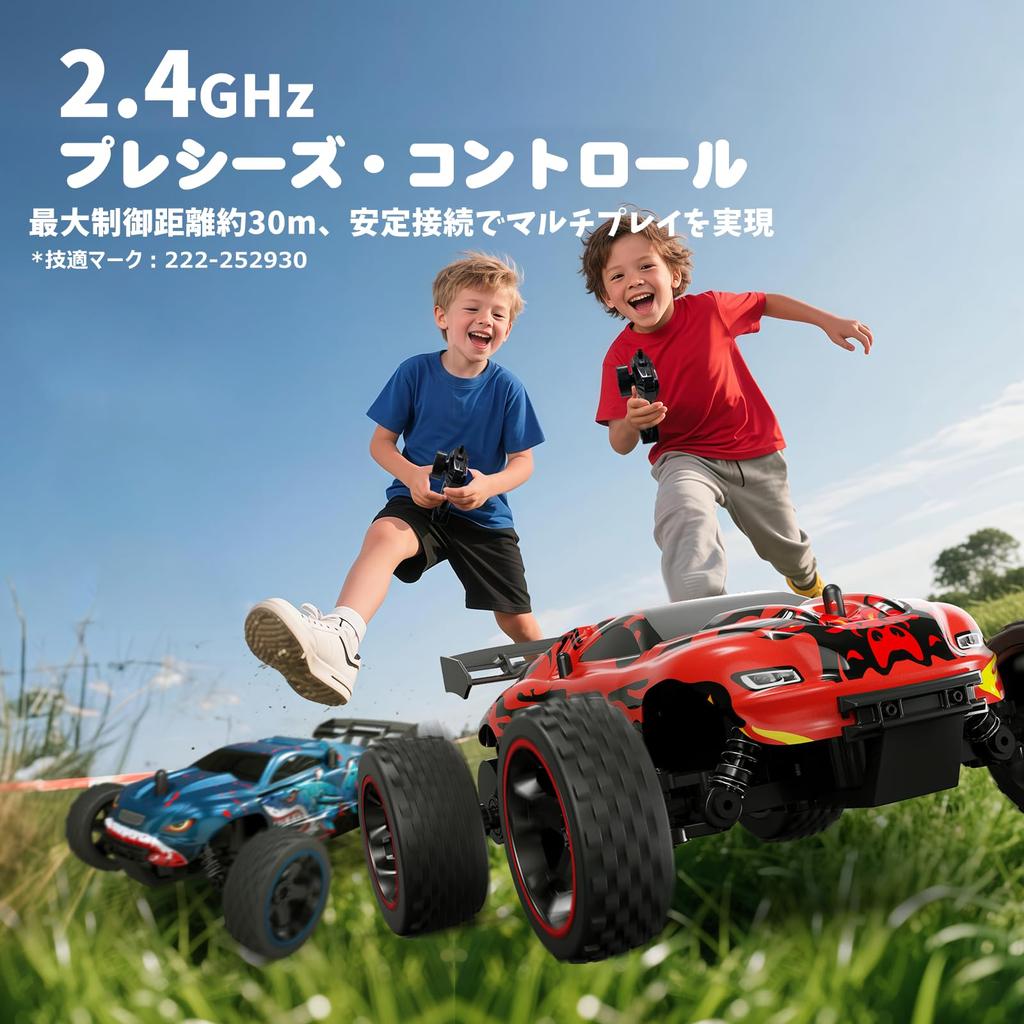 Tecnock RC Car for Kids, Type-C USB Charging, Off-Road Toy Car, 2.4Ghz RC Car, Birthday Gift (Red Bull)