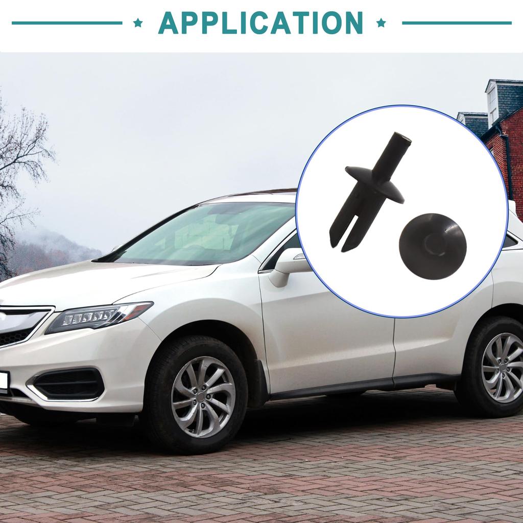 ACROPIX 5mm Hole Black Plastic Rivet Splash Guard Fastener Retainer Clips - 100 Pack