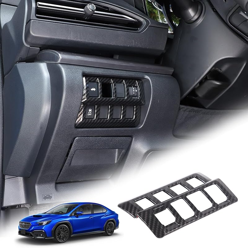 Trunk Switch Panel Cover Trim Compatible with Subaru WRX 2022 2023 2024 Car Tailgate Trunk Switch Frame Trim ABS Interior Accessories (Carbon Fiber