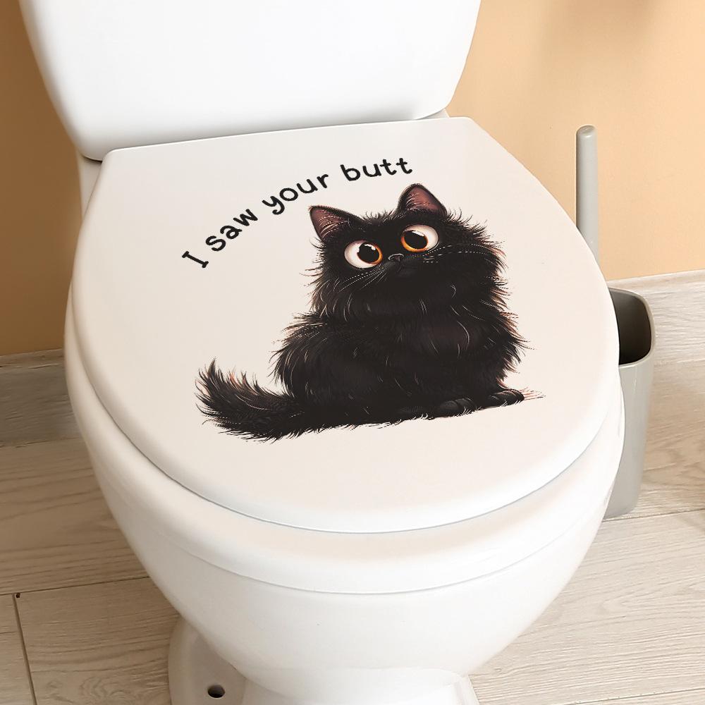 Süßer Kätzchen Toilettensitz Aufkleber Badezimmer Dekoration Abnehmbare Wasserdichte Aufkleber