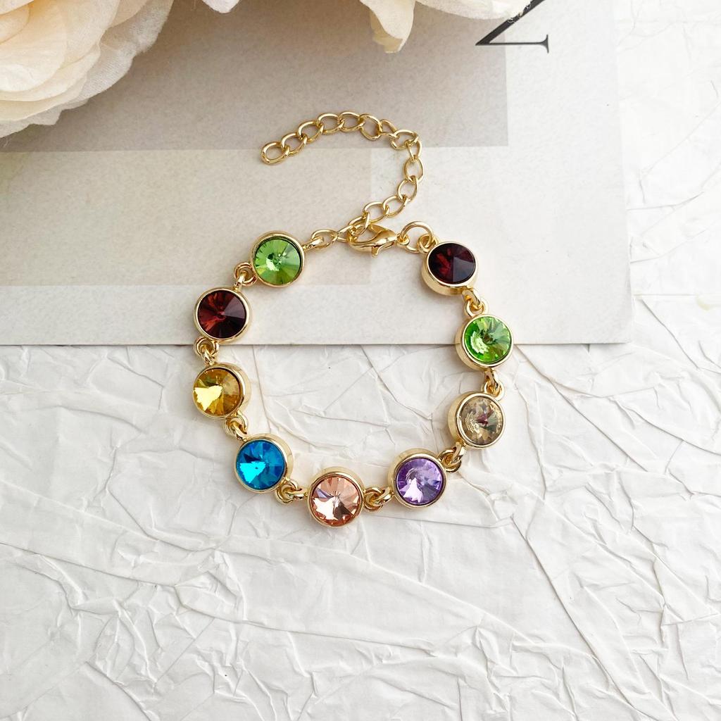 Spring/Summer Colorful Diamond Choker - Women's High-End, Versatile Design Clavicle Necklace