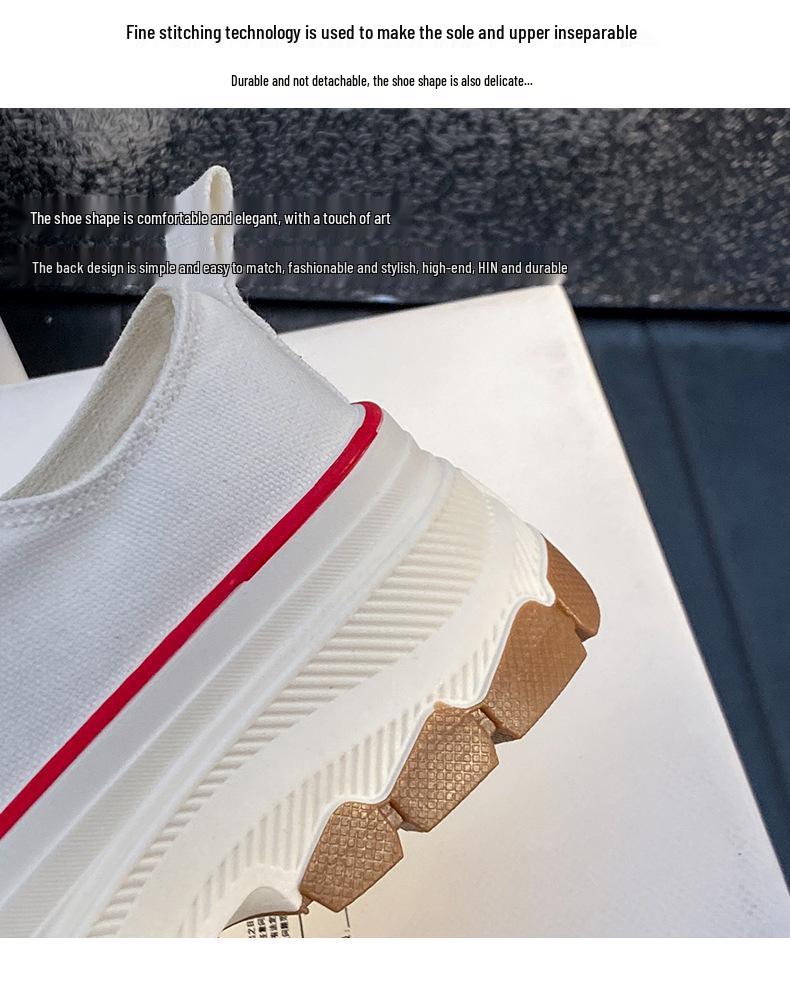 Women's Thick-Soled Breathable Canvas Shoes, 2025 Spring Collection - Korean Style Anti-Skateboard Casual Sneakers R301