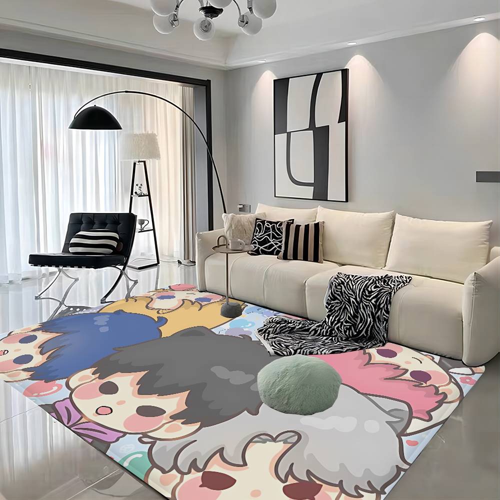 Kpop P-PLAVE Long Rugs Cheaper Anti-slip Modern Living Room Balcony Printed Bedside Area Rugs