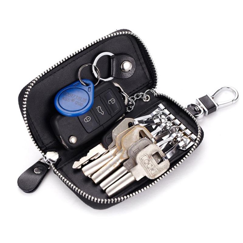 Trendy Unisex Genuine Leather Large Capacity Car Key Case